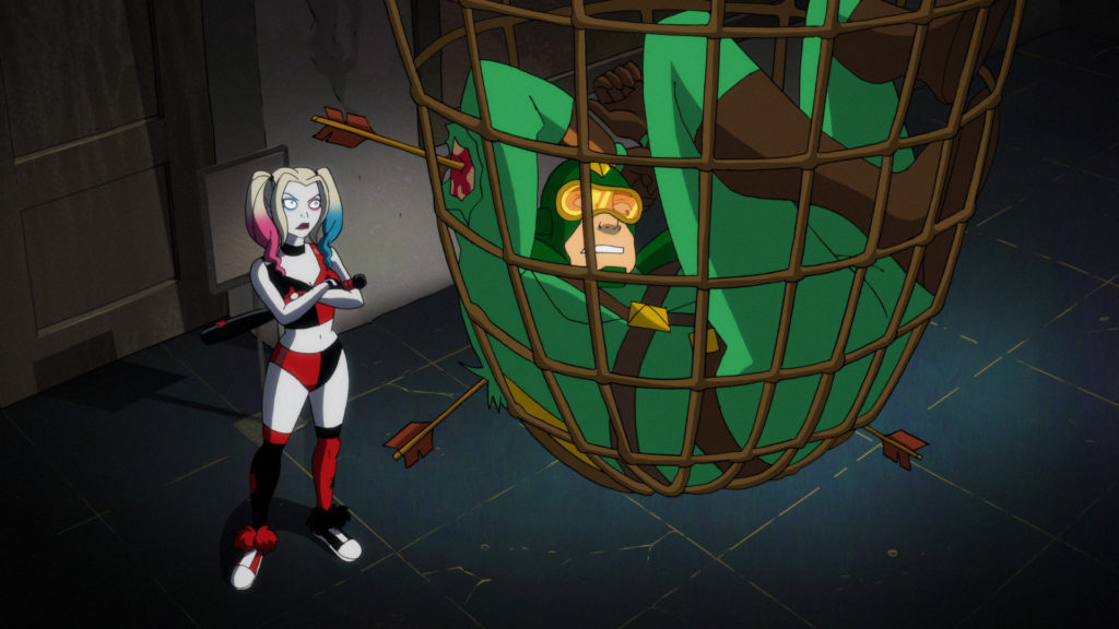 Harley finds Kiteman caught in a trap